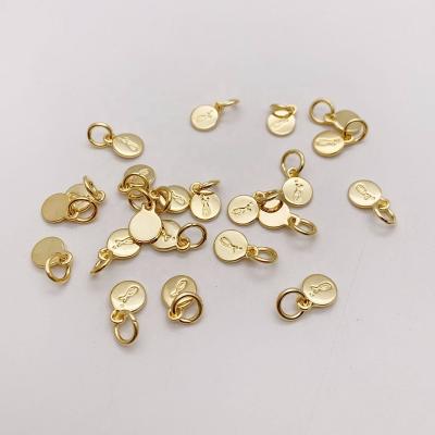 China CLASSIC Small Flat Empty Jewelry Tags 18k Gold Custom Logo Charm Pendant Tags For DIY Jewelry Making for sale