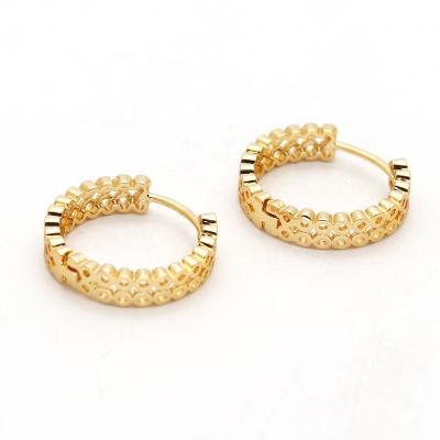 China CLASSIC 20mm Hoop Earrings 18k Gold Plated Round Hoop Earrings for sale