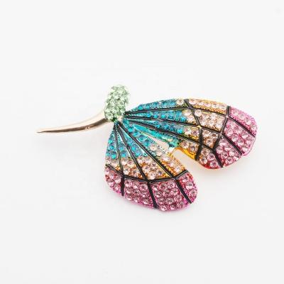 China Custom ALLOY Crystal Rhinestone Butterfly Brooches Women for sale