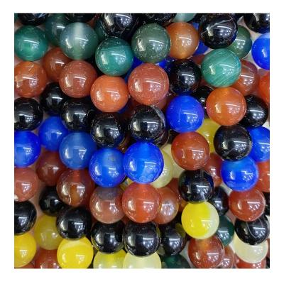 China Natural Stone 8mm Agate Colorful Gemstone Round Beads For Chakra Bracelet Making for sale