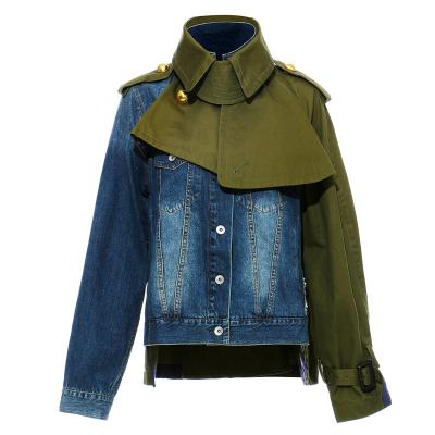 China QUICK DRY Winter Use Women's Fashion Jacket High Street Contrast Women's Quilted Denim Jackets for sale