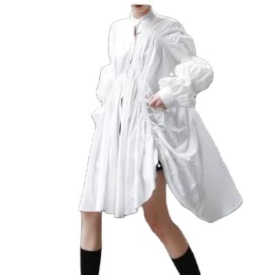 China Spring 2021 New Arrivals Anti-Static Shirt Dresses Women's Casual Puff Sleeve Plus Size Women's Dresses for sale