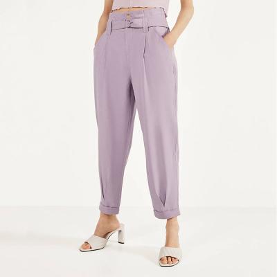 China hot Anti-wrinkle design four seasons purple cotton pants women purple pants for women for sale