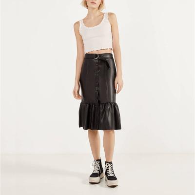 China Viable high quality leather skirt pencil skirt for women wholesale black skirts for sale