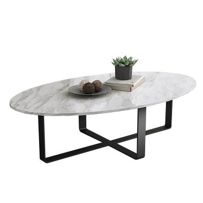 China Modern Design Stainless Steel Frame Metal Coffee Table Marble Center Table Center Living Room Oval Coffee Table for sale