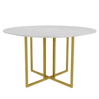 China Contemporary White Color Rectangular Marble Top Modern 6 Seater Dining Room Furniture Round Dining Table for sale