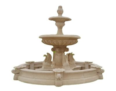 China Modern Outdoor White Marble Stone Garden Water Fountain 3 Tiers Garden Beige Marble Water Fountain 3 Tiers for sale