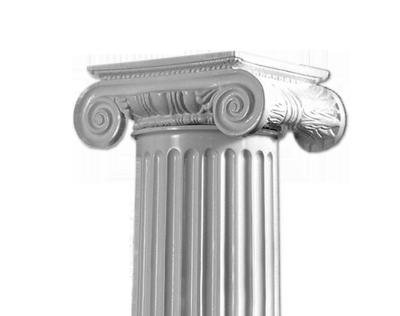 China Solid natural stone detail fluted roman ionic necking column greek erechtheum fluted architectural ionic columns for sale