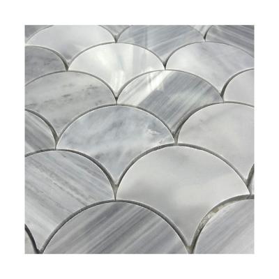 China High Quality Durable White and Gray Marble Hexagon Recycled Glass Flooring for sale