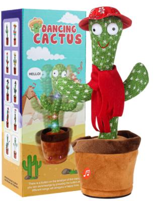 China Promotion cactus border toys, learn to speak, can shine, dance, twist and twist plush children's toys for sale