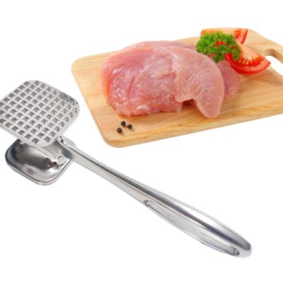 China Amazon 304 Stainless Steel Meat Hammer Household Kitchen Viable Steak Meat Double Sided Hammer for sale