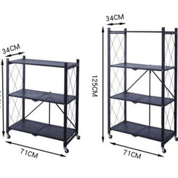 China Movable Type Folding Multi-Layer Floor Storage Sustainable Kitchen Storage Rack for sale