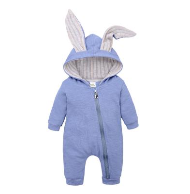 China Comfotable factory direct supply autumn and winter knitted infant jumpsuit cotton romper with hood for sale