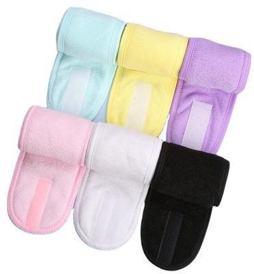 China Custom Embroidery QUICK DRY Logo Women Spa Make Up Sports Terry Cloth Yoga Headband for sale