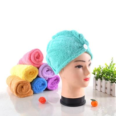 China QUICK DRY Absorbent Plush Micro Velvet Salon Hair Towel Wrap Coral Hair Drying Turban Towel for sale