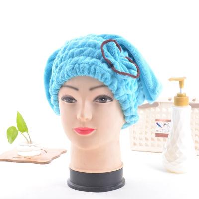 China Wholesale QUICK DRY Bath Hat Thickened Quick Turban Ladies Plush Drying Hair Bath Hat Coral Fleece Dry Hair Shower for sale