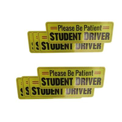 China New Waterproof+Eco-friendly Magnet Student Driver Car Magnet Signs High Quality Custom Reflective Safety Magnet Fridge Sticker Signs for sale