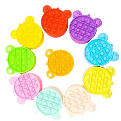 China Mini Push Bubble Popper Sensory Popet Silicone Effort Stress Puzzle Kid's Math Concentration Puzzle Popper Mental Stress Decompression Coin Purse Noise Decompression Coin Purse Mental Arithmetic Toy for sale