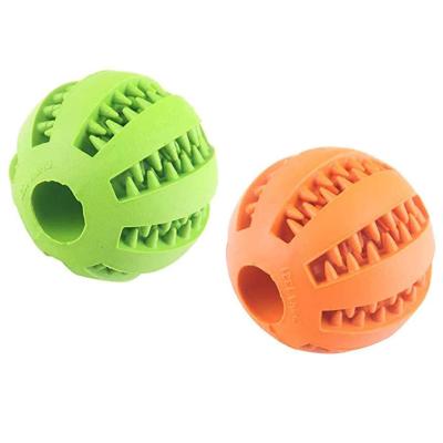 China Hot Selling Viable Amazon Soft Rubber Durable Ball Strong Teeth Chewing Playing IQ Treat Dog Chew Toy Dog Ball Toy For Pet for sale