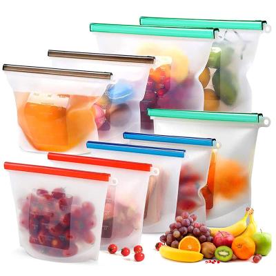 China Customized Viable Reusable Waterproof Silicone Food Storage Silicone Freezer Sandwich Eco Friendly Zip Lock Bags for Packing Food for sale