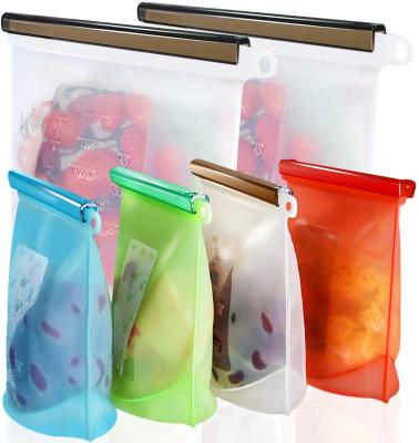 China Bpa Viable Logo Leakproof Reusable Free Customizable Food Container Set Freezer Food Grade Kitchen Silicone Biodegradable Bag Ziplock for sale