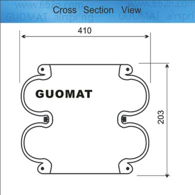 China 203mm Height Air Jack Bag 10X2 Air Spring Double Bellows Rubber Material for sale