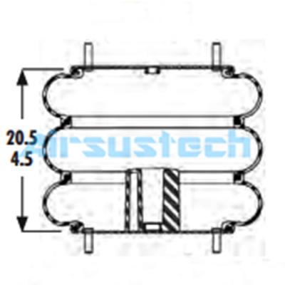 China 3B14-455 Rubber Goodyear Air Spring Air Fitting 1/4 NPTF Rubber Bellow 556-33-8-335 For Lifting for sale