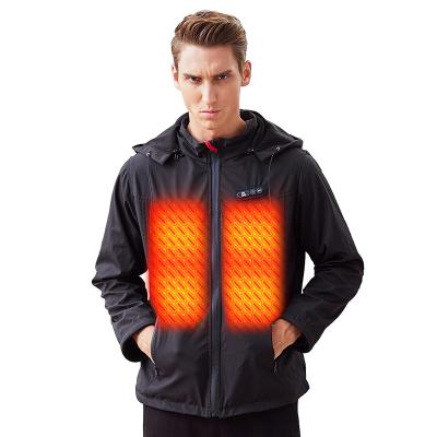 China Waterproof Zipper USB Battery Heating Coat Temperature Controller Heated Jacket for sale