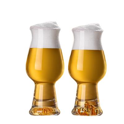 China New classic/postmodern personality craft beer glasses curved design cup body beer glass tumbler for sale