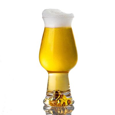 China Wholesale New Gold 550ml Bpa Free Crystal Classic/Postmodern Gradient Curve Bottles Round Beer Mug Glass for sale