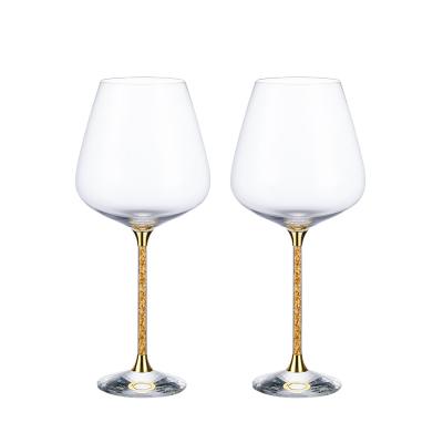 China No Cut Bottom Cup Crystal Base Goblet Drinking Wine Glass Multi-Sided Cup Set for sale