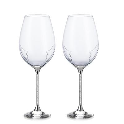 China New High-end Classic/Postmodern Crystal Base Silver Luxury Crystal High-end Wine Glass Shape for sale