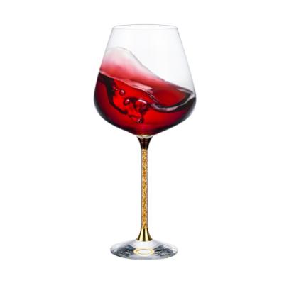 China No Hot Seller Crystal Handmade Burgundy Wine Glasses from Amazon with Decorative Stem Laser Cutting Diamond Base for sale