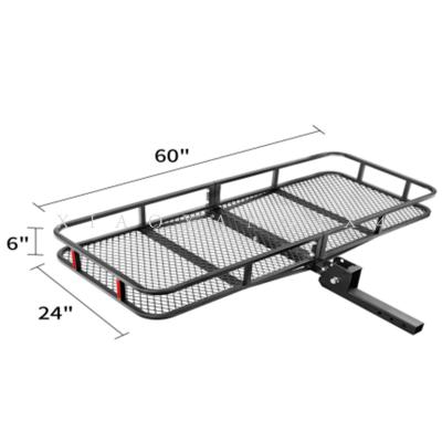 China Durable Black Steel Heavy Duty Car Hitch Mount Luggage Carrier Cargo Basket For Pickup Truck for sale