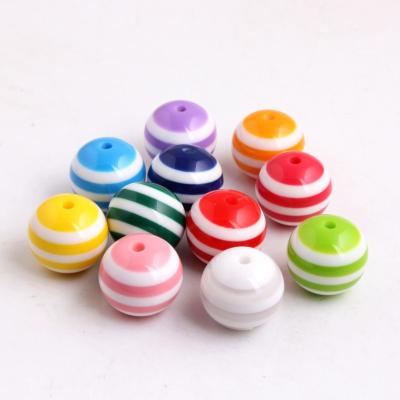 China Jewelry Spot Decoration Round Color 20Mm High Quality Plastic Stripe Watermelon Acrylic Beads for sale