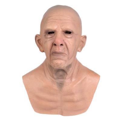 中国 Real Face Customized Man Naked Human Mask Bald Head Latex Horror Halloween Party Full Face Latex Old Man Mask 販売のため