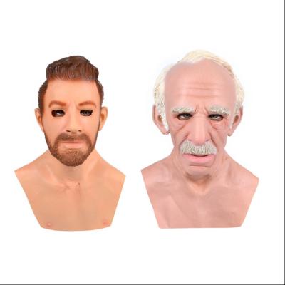 中国 Perfect for Professional Halloween Party Halloween Party Cosplay White Hair Old Man Face Latex Mask 販売のため