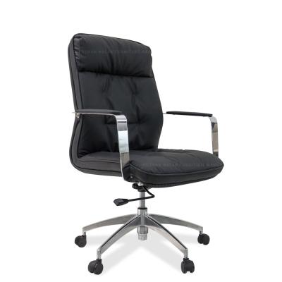 China MALAN 1908B Conference Leather Back Swivel Chair (Height)Adjustable Modern Office Metal Lift Mid Legs for sale