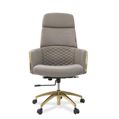 China Adjustable Modern Leather Back High Swivel (Size) Executive Office Chair for sale