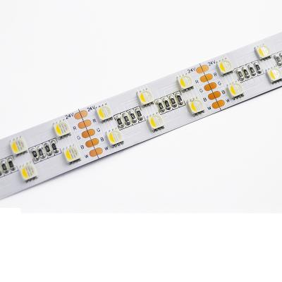 China High quality hotel smd IP20 5050 4in1 120LED/m DC 24V RGBWW RGBW RGBCW tow double row non waterproof led strip light for decoration for sale