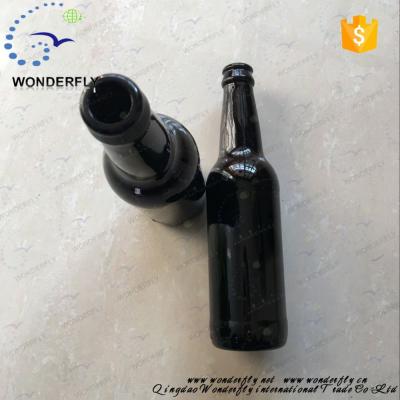 China Best Beverage Quality 330 MLblack Beer Glass Bottle With Logo for sale