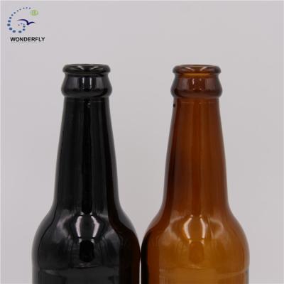 China Beverage 355ml Amber Glass Bottle For Home Brew With Crown Caps for sale