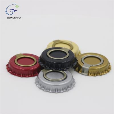 China Non Spill 26mm Beer Soda Drink Metal Ring Pull Caps Crown Corks Standard Size for sale