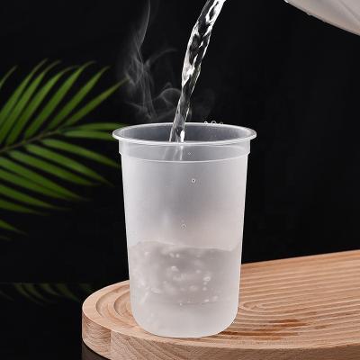 China Hot Sale 14 Ounce 400ml Bubble Boba Tea U Shape PP Cup Disposable Logo Printed Clear Milk Shake Cups for sale