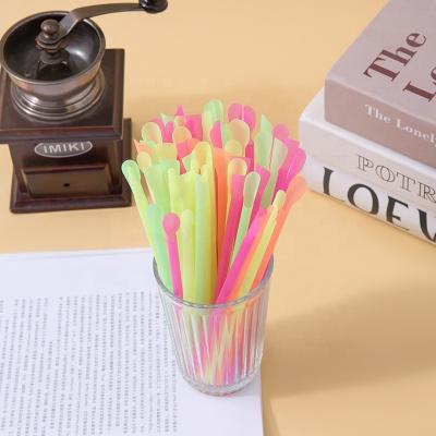 China Plastic PP Spoon Disposable Straw for sale