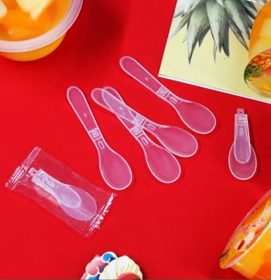 China Plastic Transparent Food Grade PP Scoop Foldable Ice Cream Spoon for sale