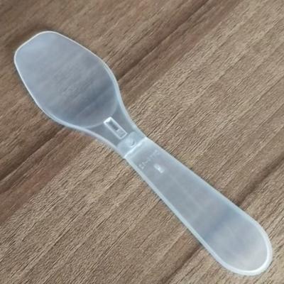 China Plastic Transparent Food Grade PP Scoop Foldable Ice Cream Spoon for sale