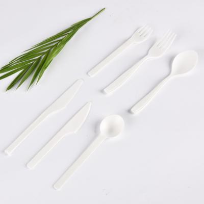 China Plastic Disposable Plastic Cutlery Manufactures Bulk Package Dinnerware Sets PLA for sale