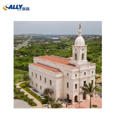 China Classic Barranquilla Temple Project Colombia Customized Project Portugal Beige Limestone Wall Cladding for sale