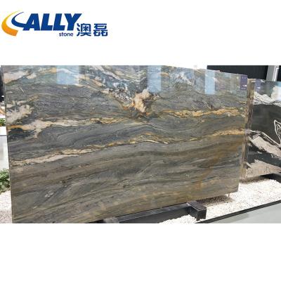 China Modern Natural Luxury Sapphire Blue Sea Marble Big Stone Slabs for Background, Table and Tile, Blue Stone for sale